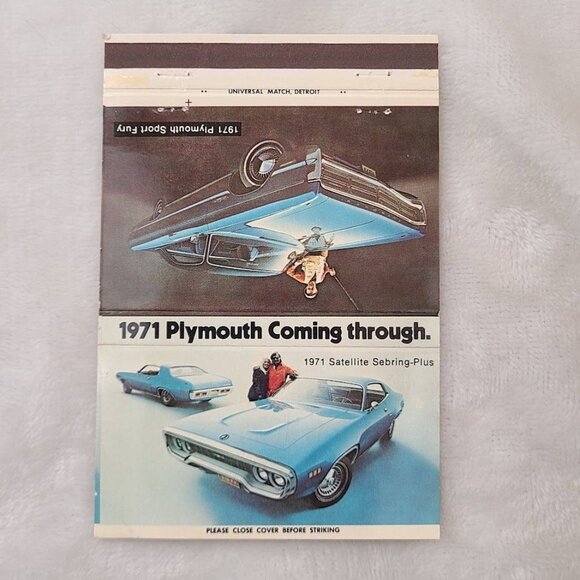1971 Plymouth Satellite Sebring Sport Fury Matchbook Cover Randall Portage PA - Picture 4 of 5